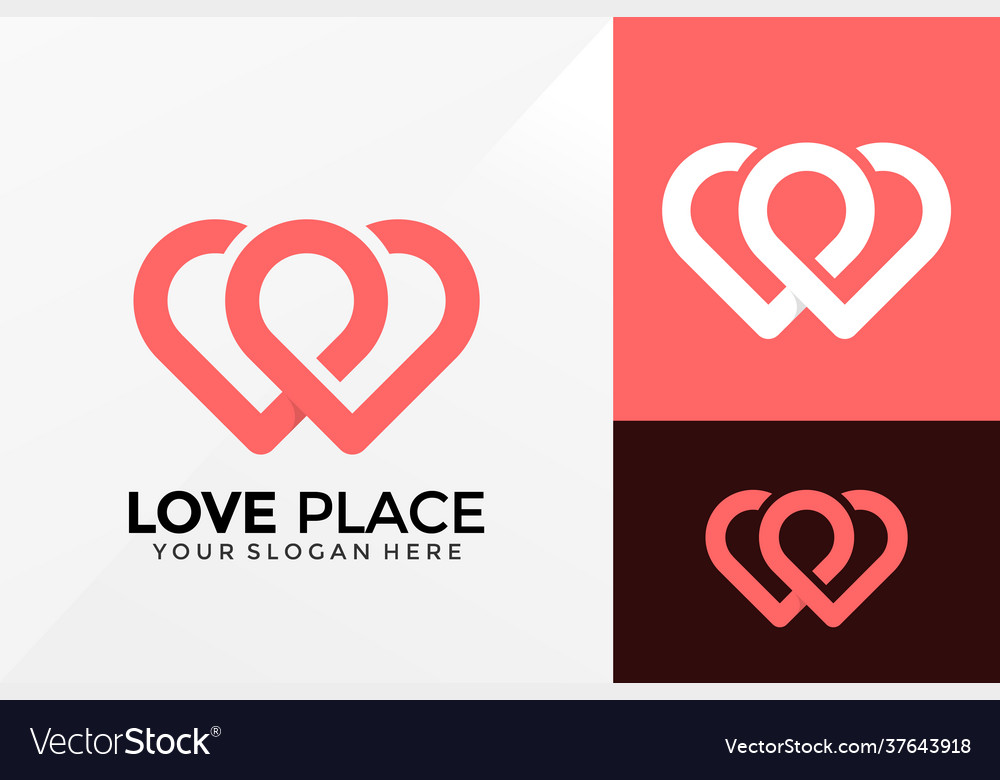 Love place logo design brand identity emblem Vector Image