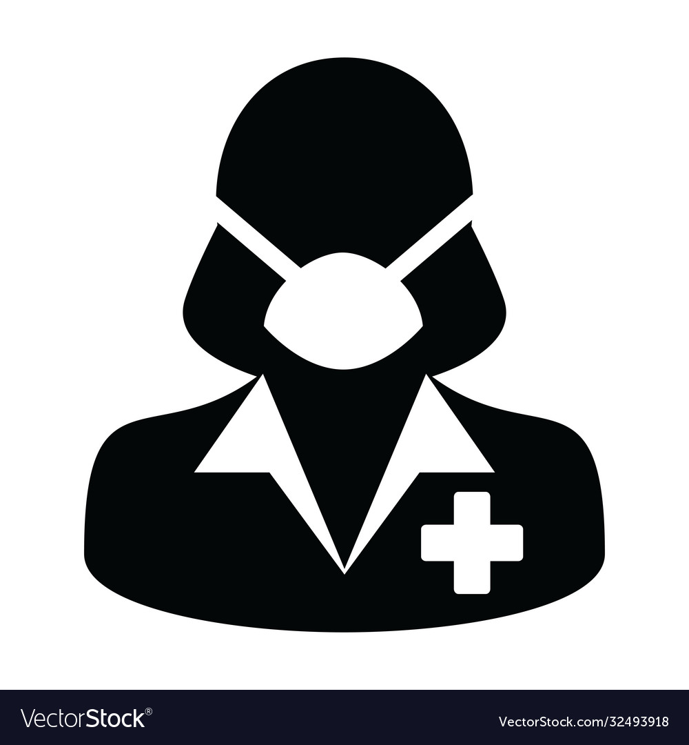 Maskensymbol mit Patientenprofil weiblicher Benutzer