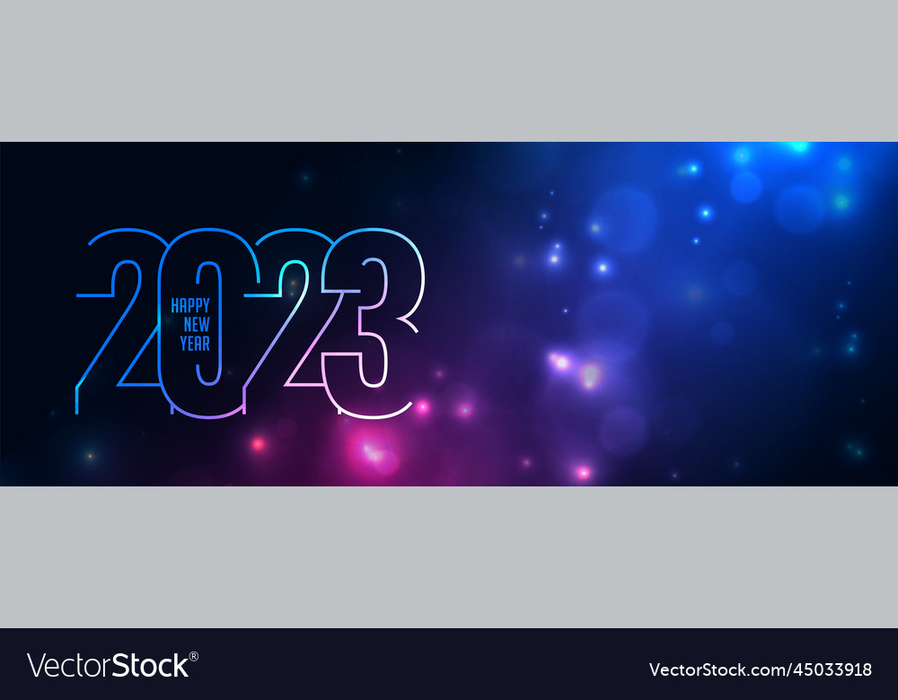 New year eve 2023 shiny banner in line style Vector Image