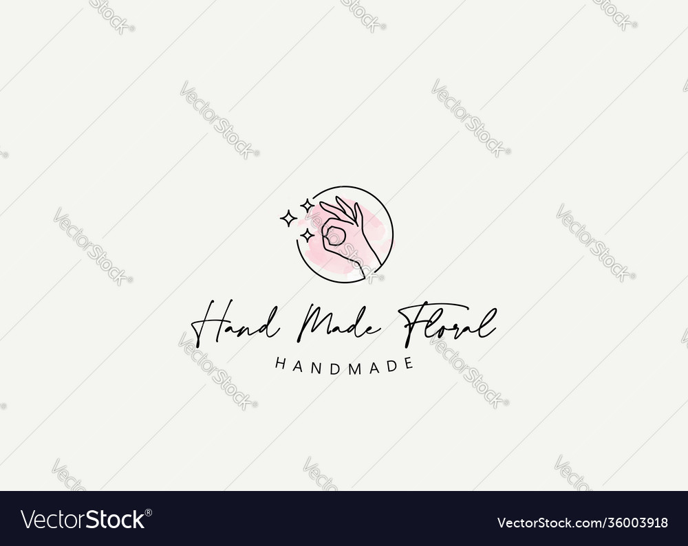 Ok hand gesture logo design template