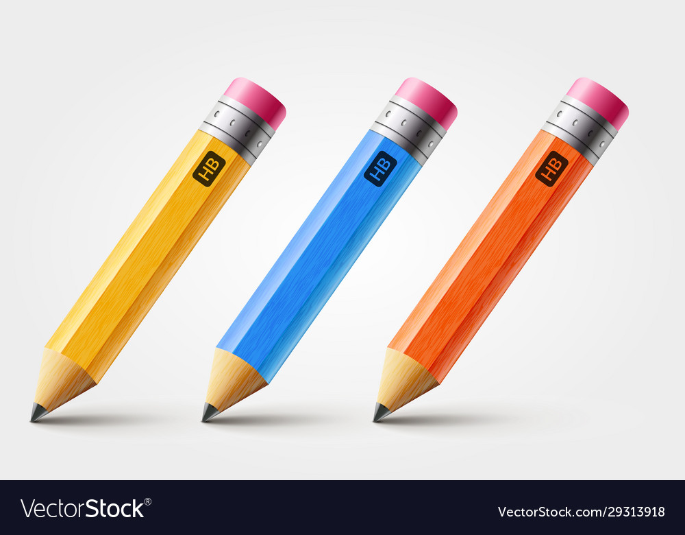 Short pencil realistic isolated Royalty Free Vector Image