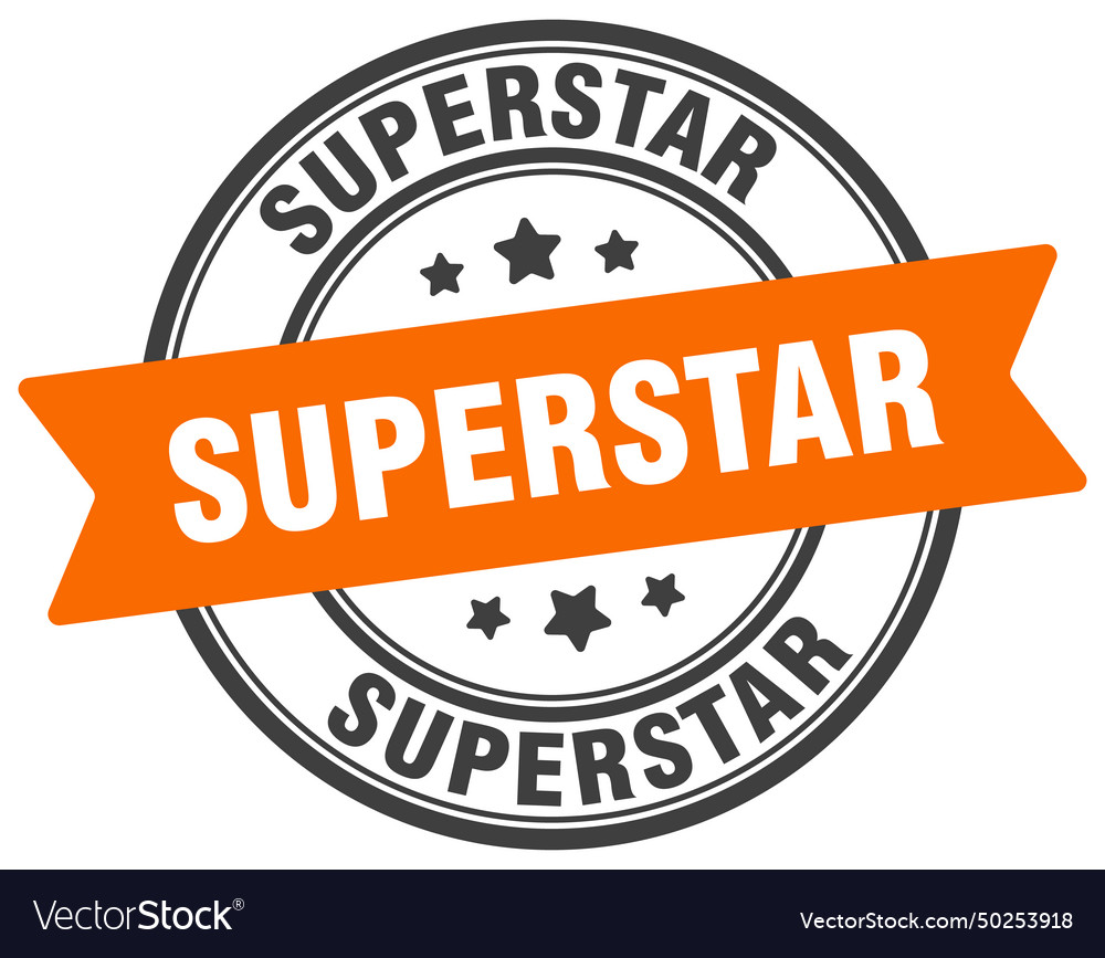 Superstar stamp label on transparent