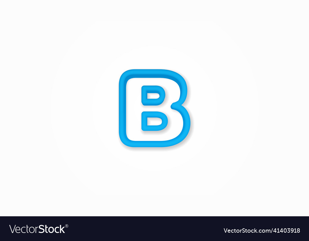 Text edit bold letters realistic icon 3d line Vector Image