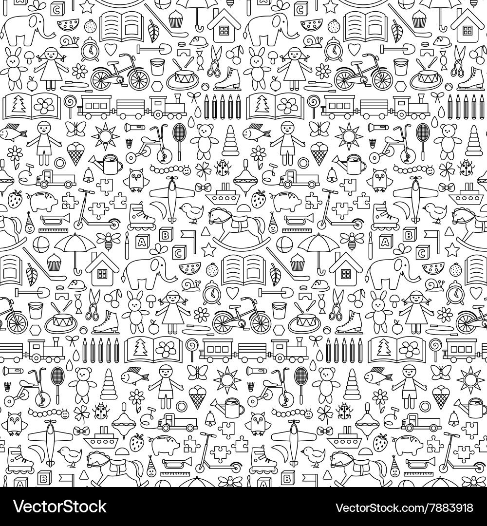 Toys seamless pattern Royalty Free Vector Image