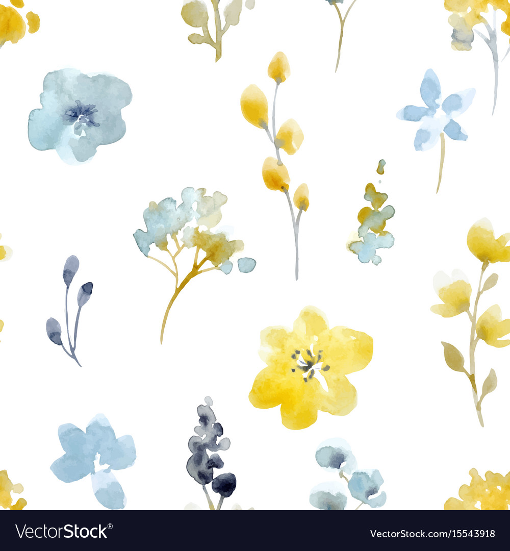 Watercolor floral seamless pattern Royalty Free Vector Image