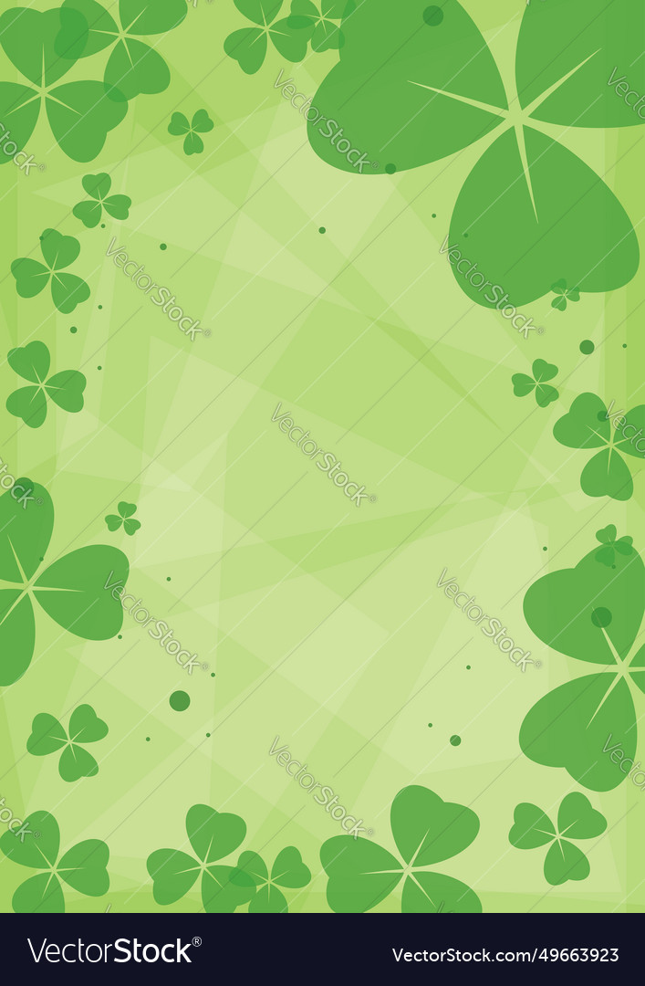 A4 banner light green background with clovers