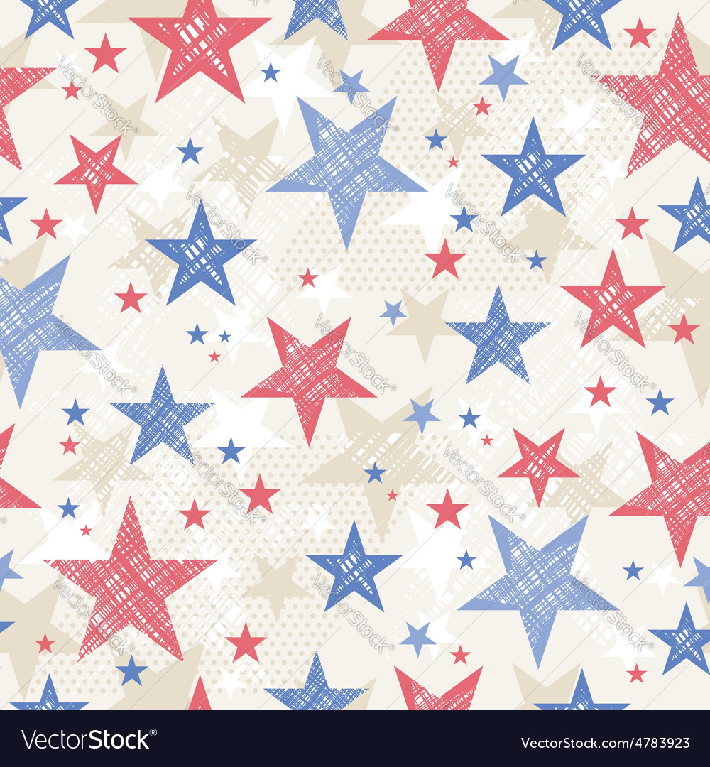 Background with seamless pattern with stars Vector Image