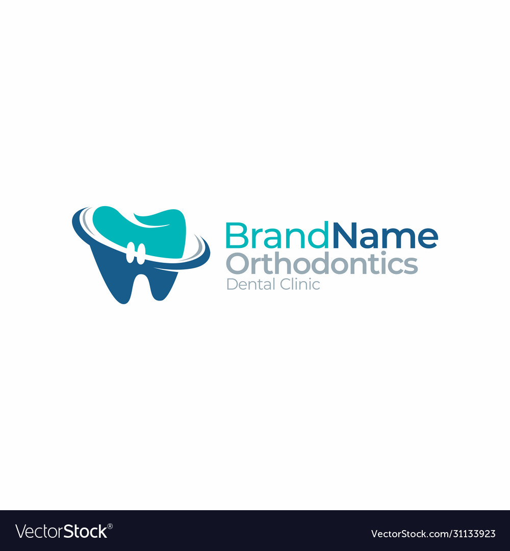 Dental orthodontics tooth dentist logo graphic Vector Image