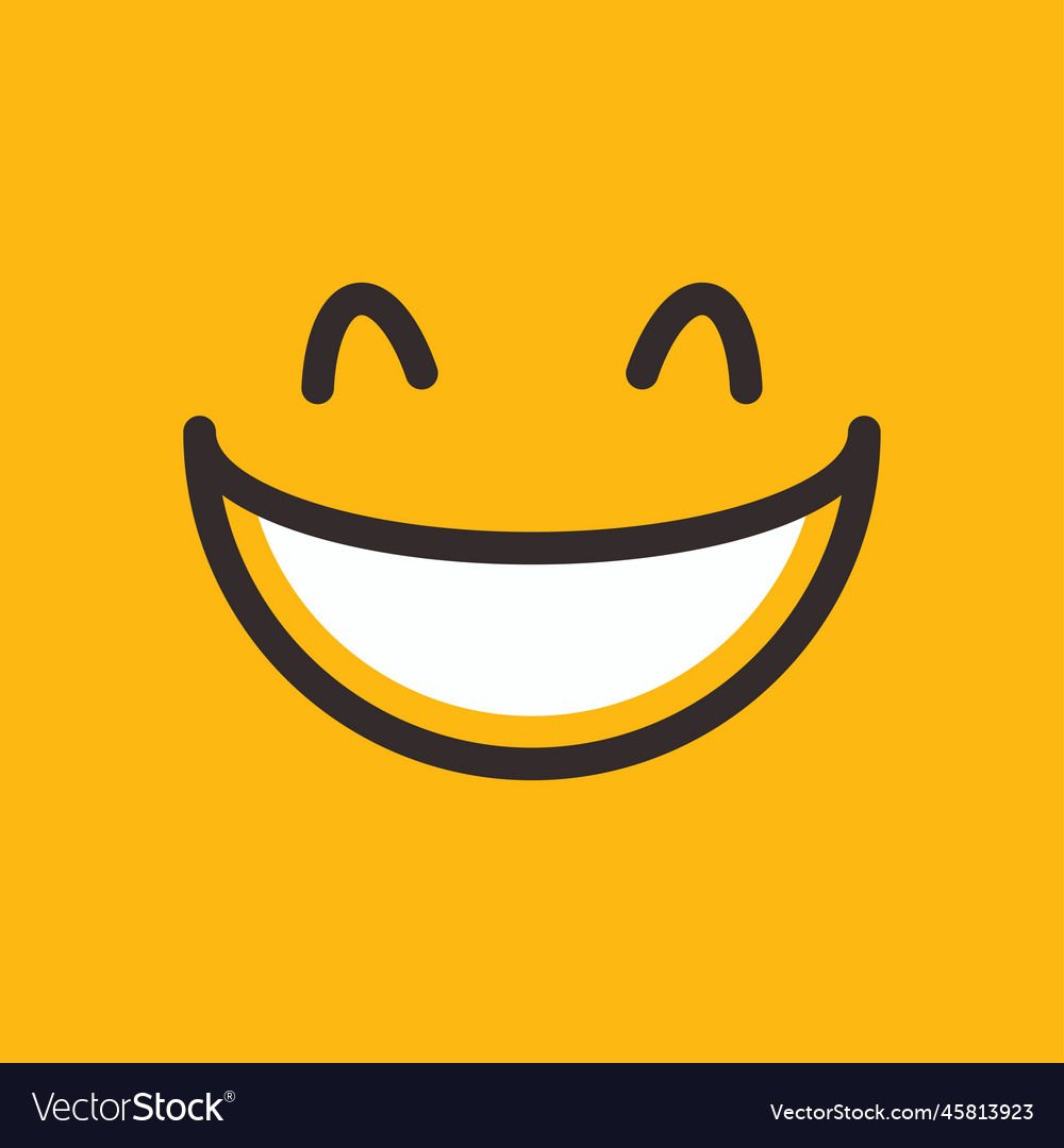 Happy face icon smile element yellow color hand