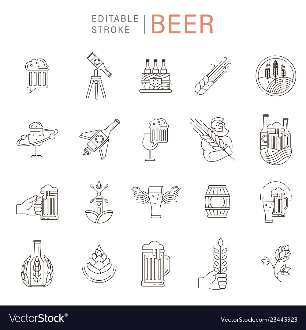 Icon and logo beer brewery Royalty Free Vector Image