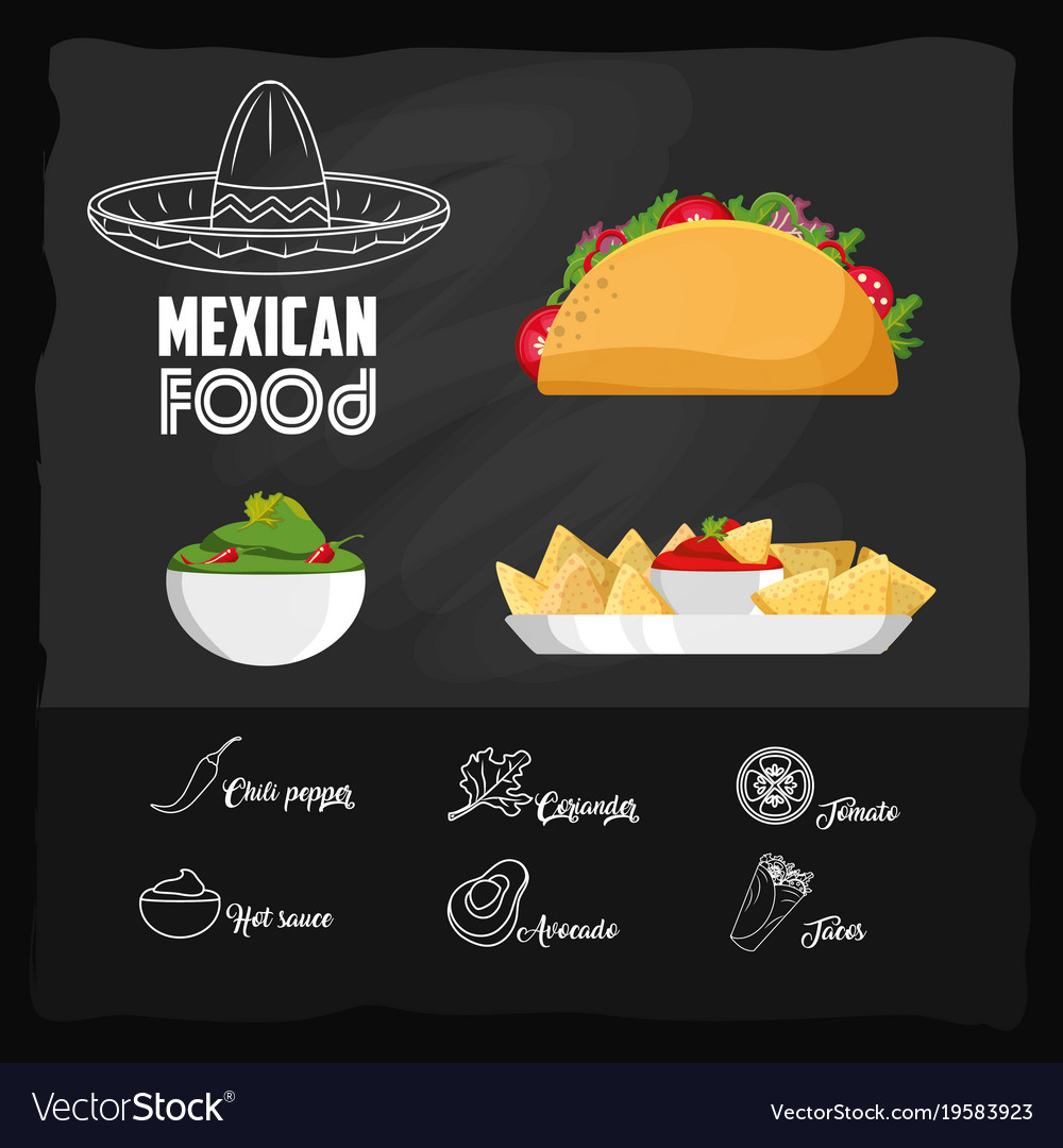 Mexican food design Royalty Free Vector Image - VectorStock