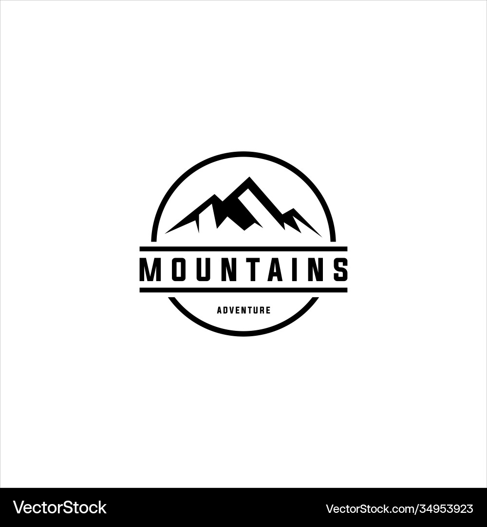 Mountain logo flat design logo template Royalty Free Vector
