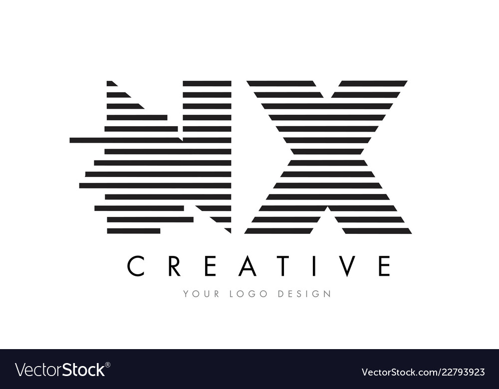 Nx n x Zebra Buchstaben Logo Design mit schwarz