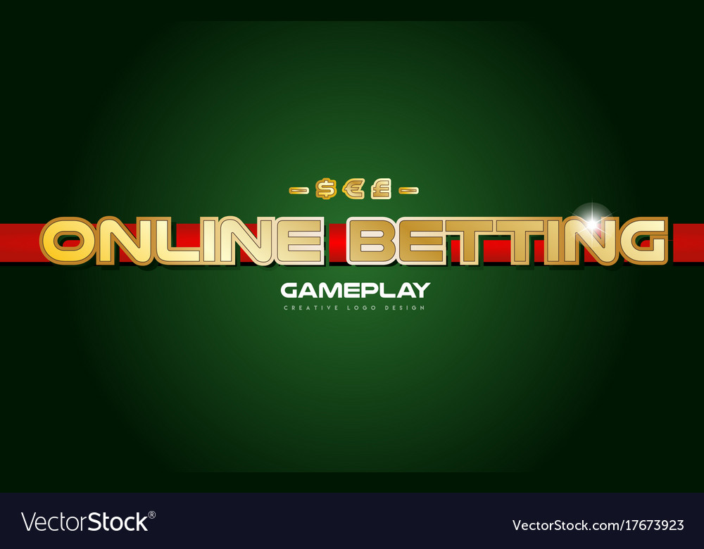 Online betting word text logo banner postcard