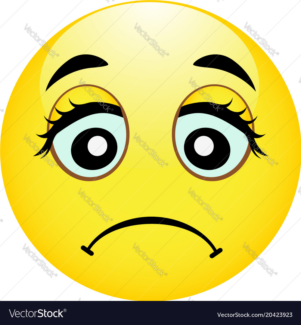 Sad emoji wrong emotion hurt emoticon Royalty Free Vector