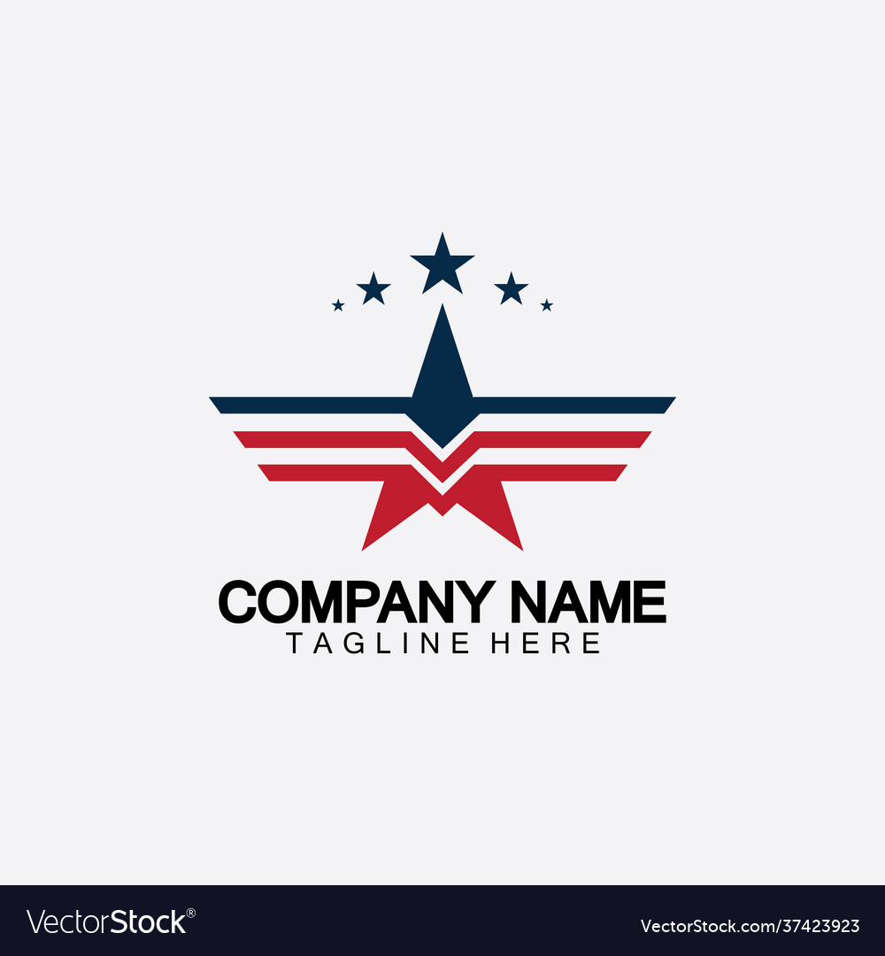 Star with wing logo icon design template