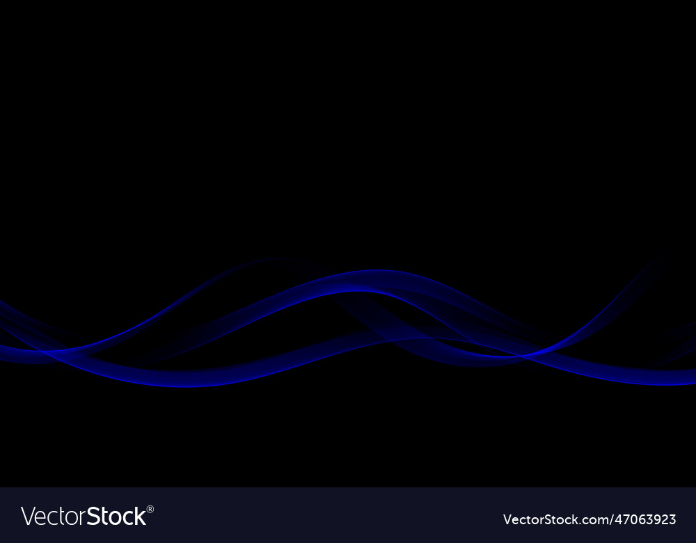 Transparent flowing abstract shiny blue wave