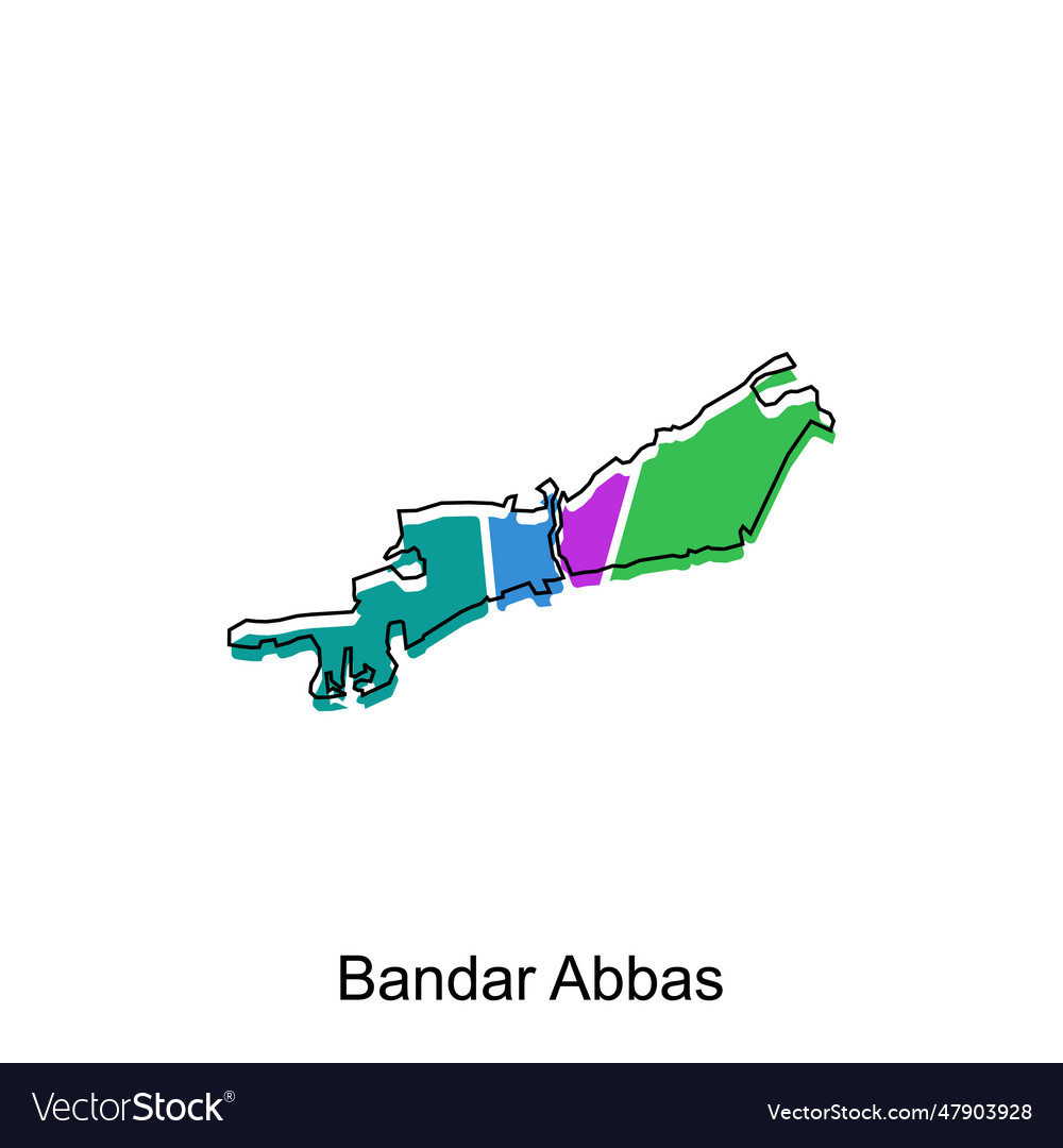 Bandar abbas city of iran map Royalty Free Vector Image