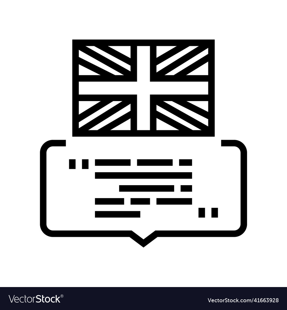 British english line icon Royalty Free Vector Image