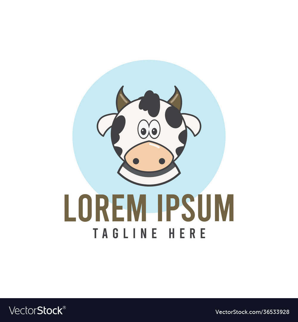 Cow head emblem logo label