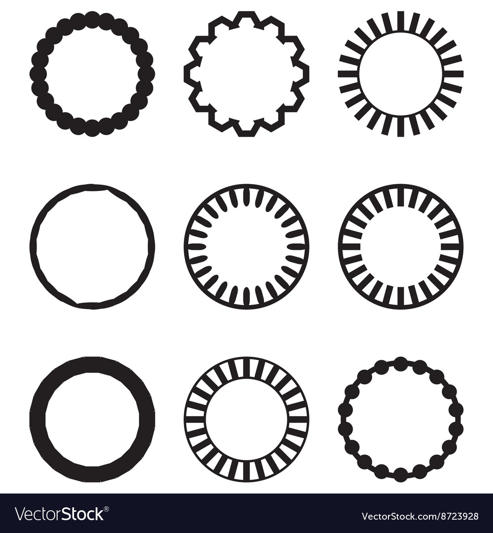 Frame round circle geometric set Royalty Free Vector Image