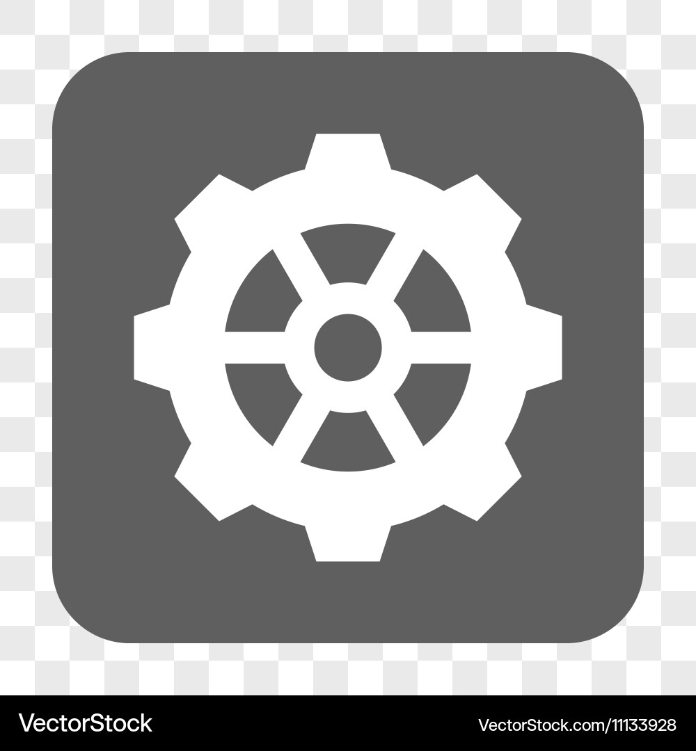 Gear rounded square button Royalty Free Vector Image