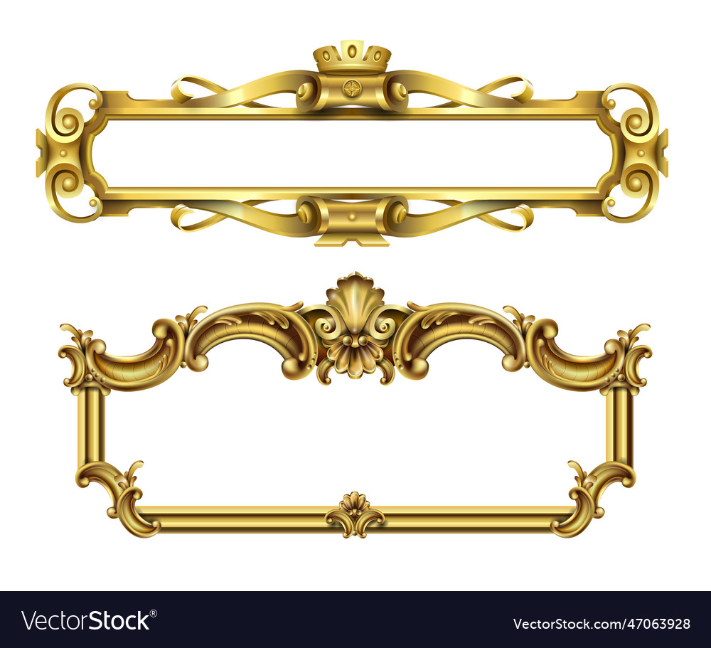 Gold Classic Frame Of The Rococo Baroque Vector Image