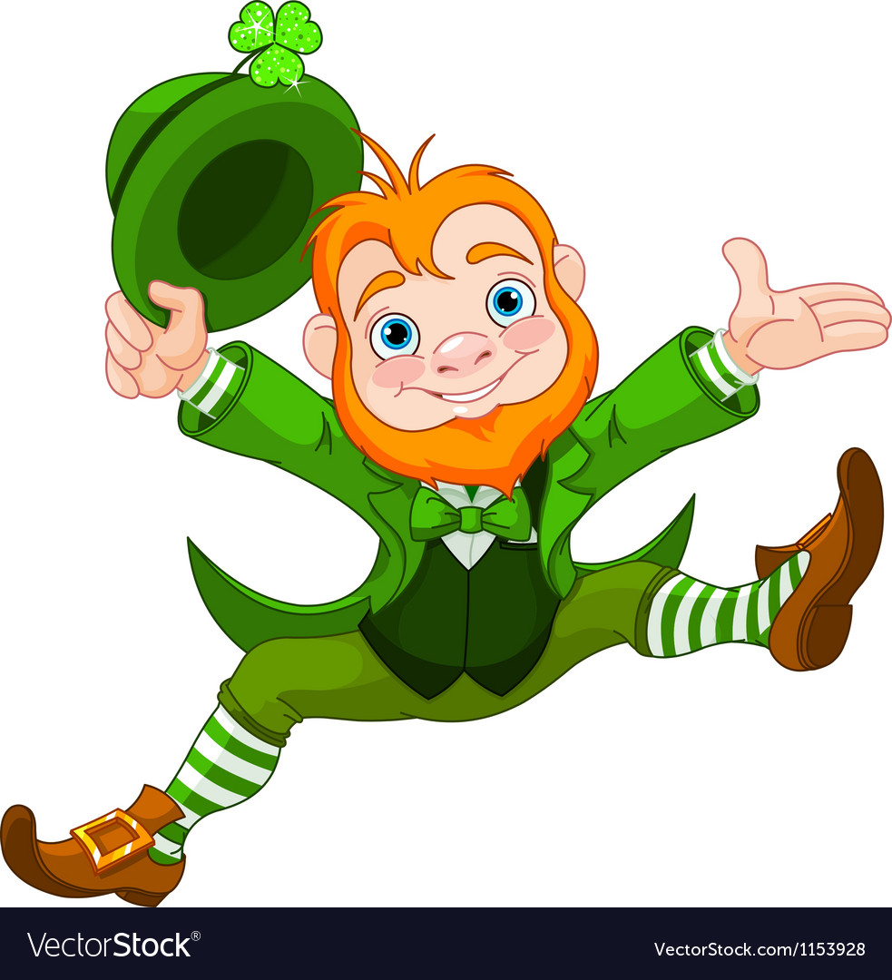 Happy Leprechaun Royalty Free Vector Image Vectorstock