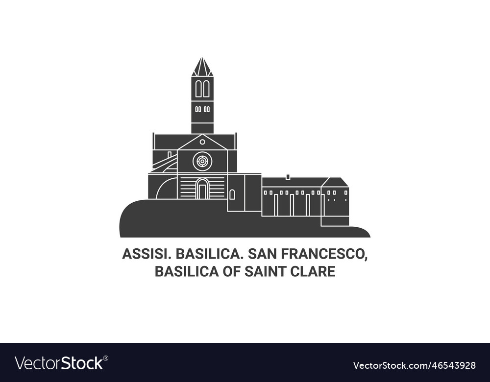 Italy basilica san francesco of saint Royalty Free Vector