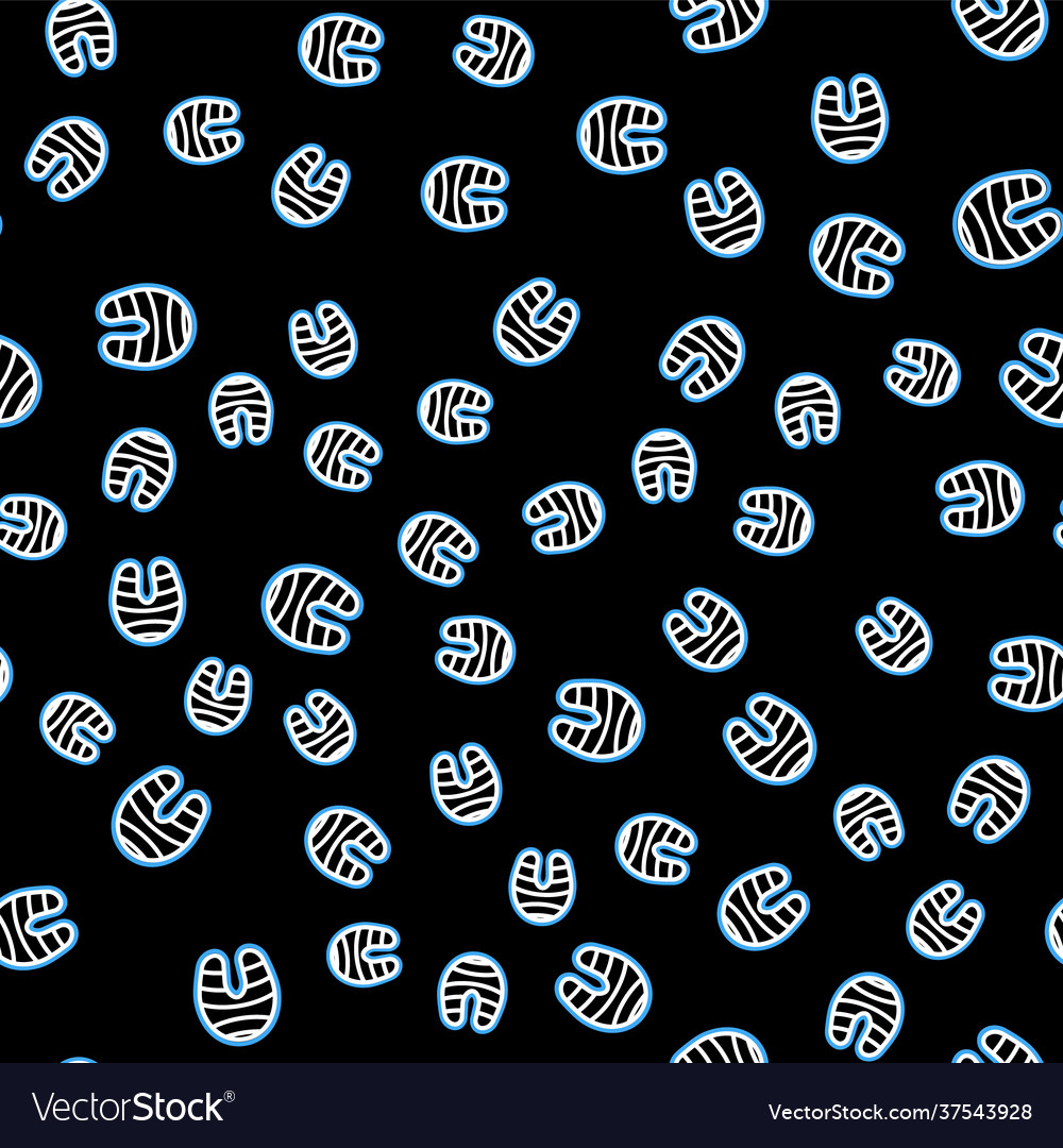 Line fish steak icon isolated seamless pattern