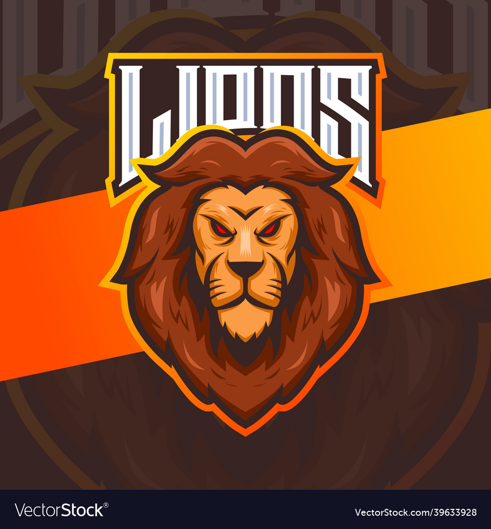 Lion king head mascot character esport logo Vector Image