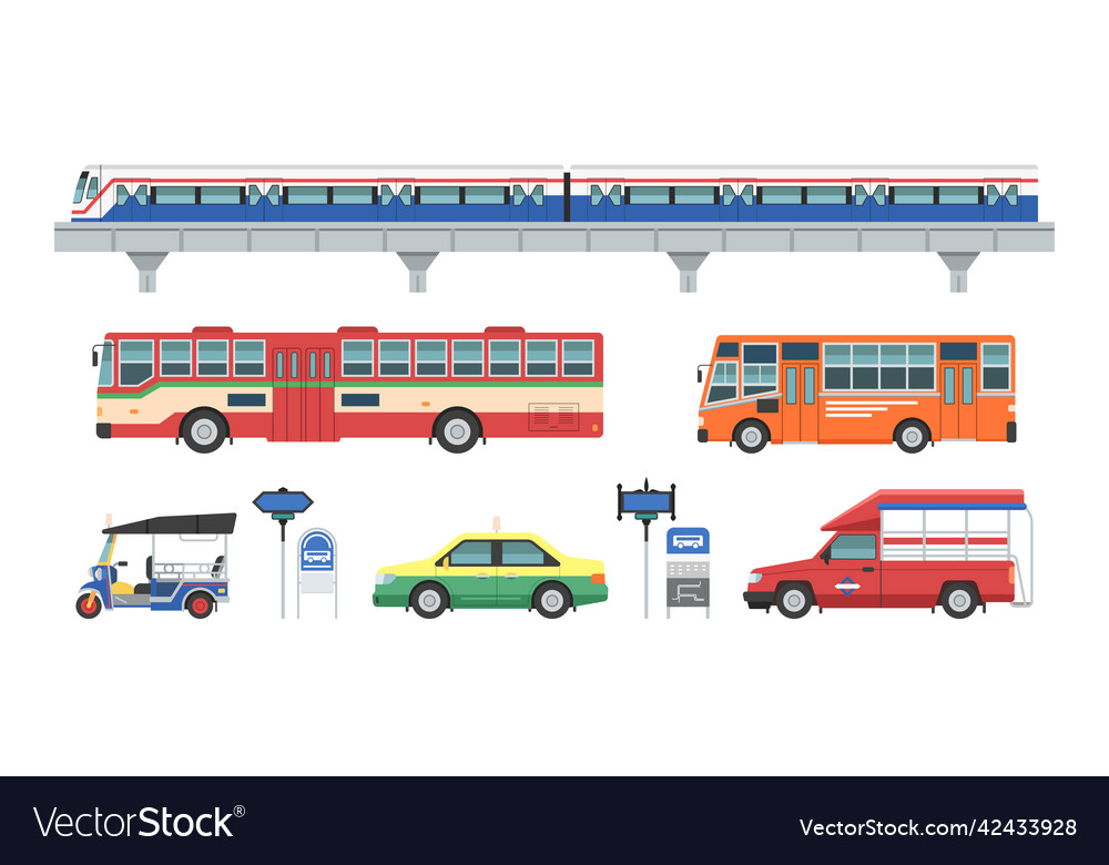 Local Public Transport In Bangkok Thailand Vector Image Local Public Transport In Bangkok Thailand Vector Image