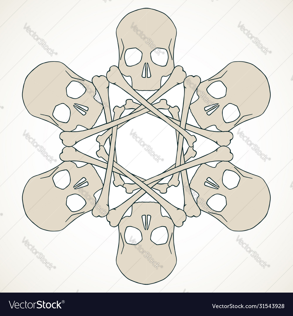 Skulls and bones jolly snowflake