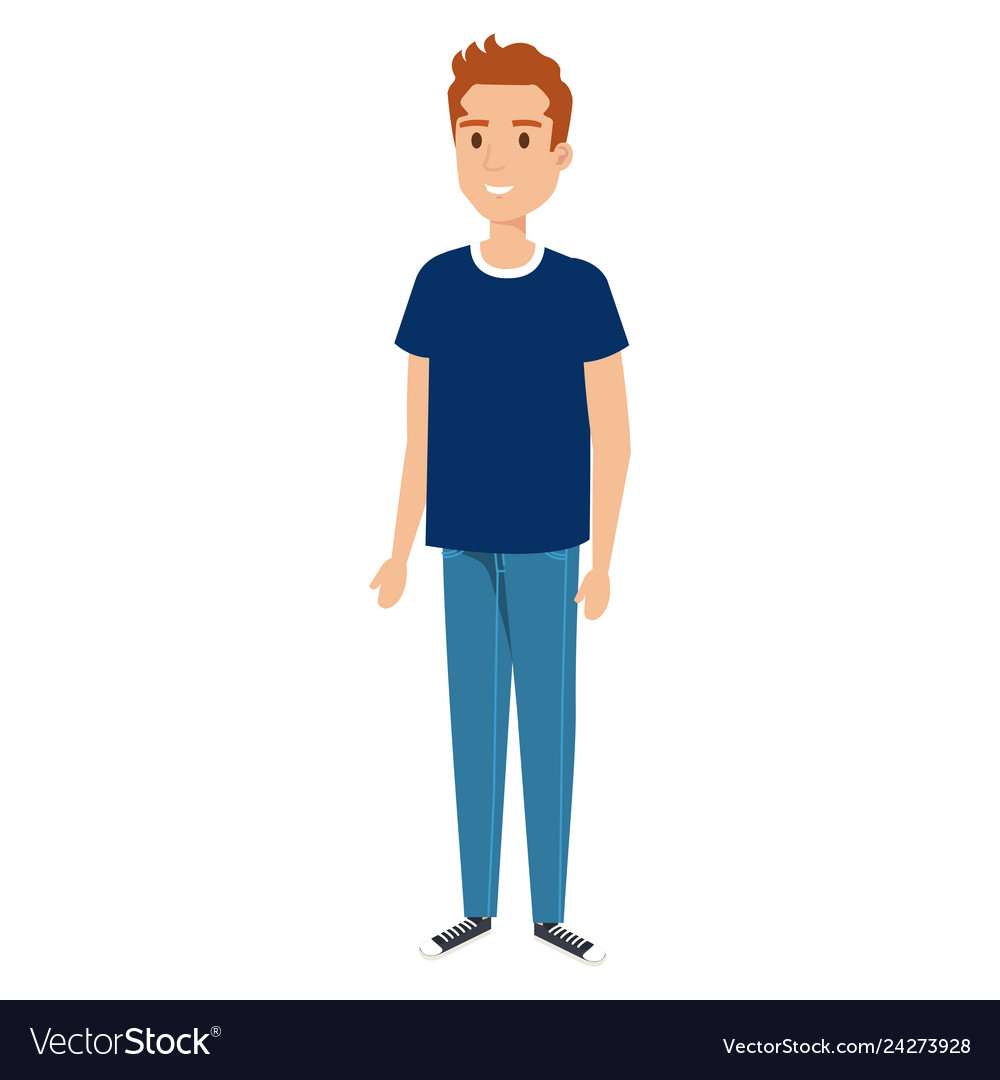 Young man avatar character Royalty Free Vector Image