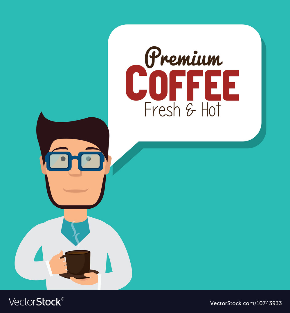 Cartoon man coffee break graphic