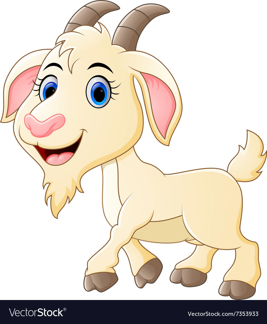 Cute Goat Cartoon Royalty Free Vector Image Vectorstock 