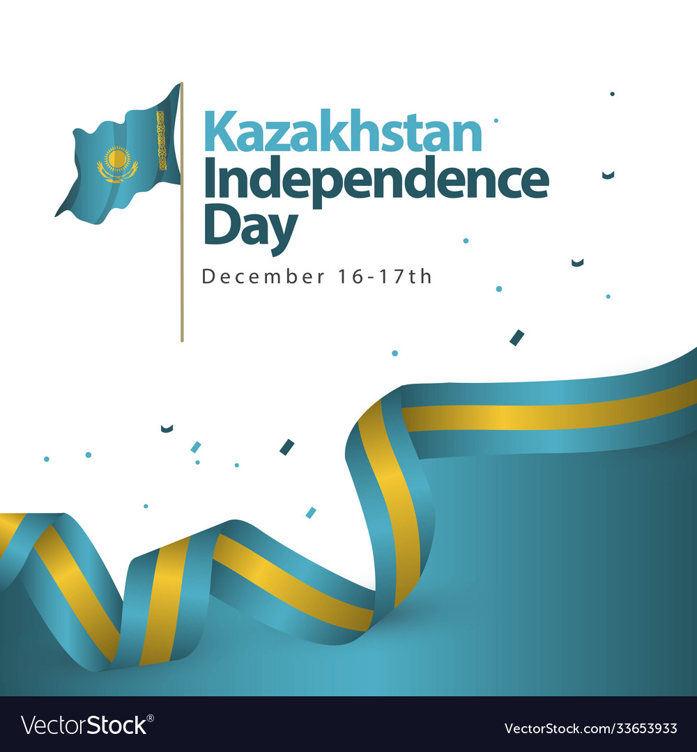 Kazakhstan Independence Day Template Design Vector Image