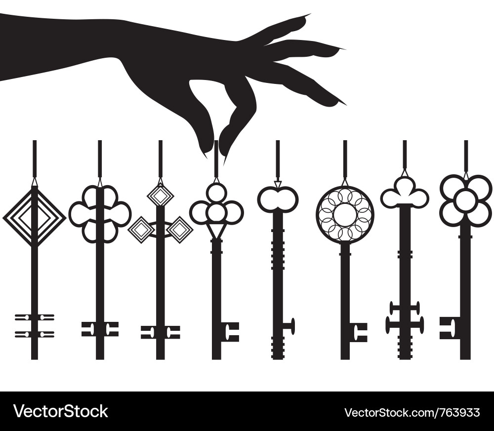 Keys silhouette set Royalty Free Vector Image - VectorStock