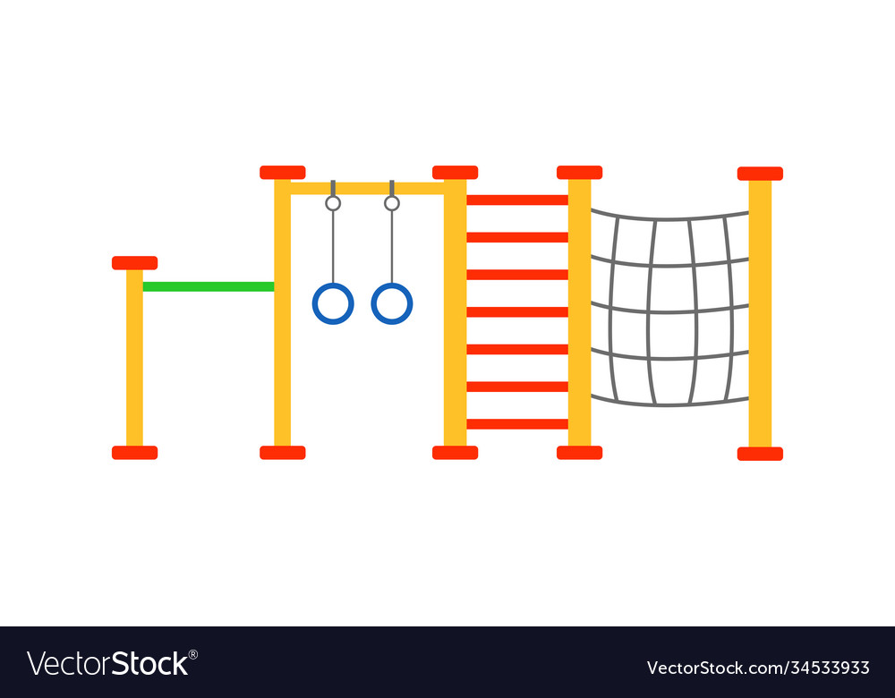 Kids playground elements with monkey bars and Vector Image