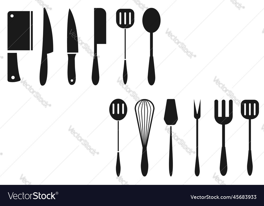 Kitchen accessories icon set Royalty Free Vector Image