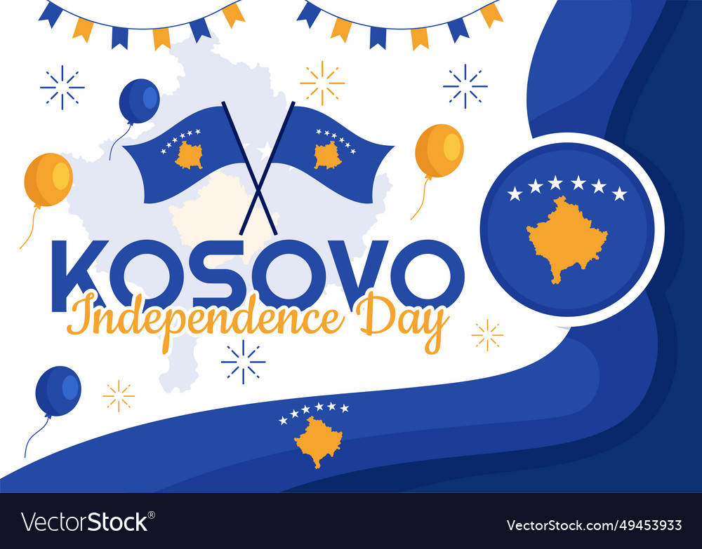 Kosovo independence day on february Royalty Free Vector