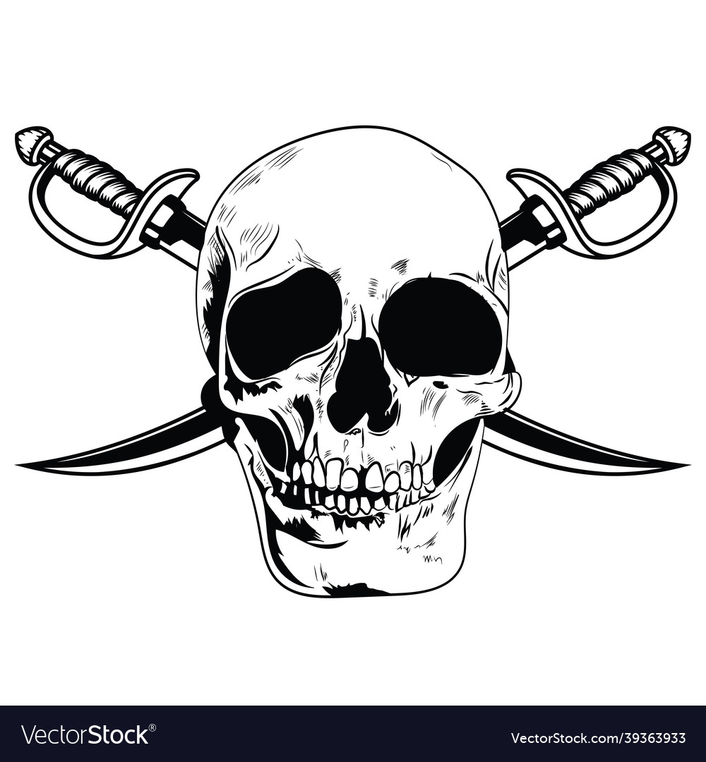 Scull and swords-01 Royalty Free Vector Image - VectorStock