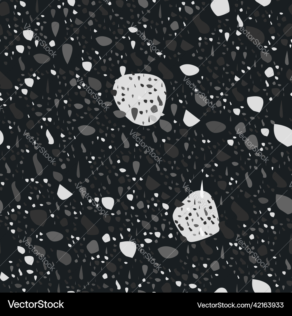 Terrazzo seamless pattern texture in dark Vector Image