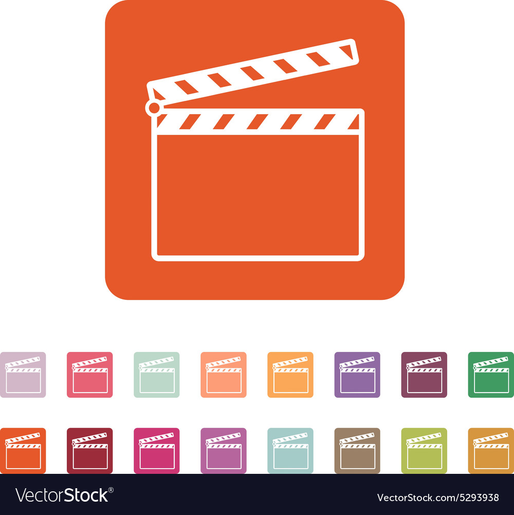 Clapper board icon board symbol flat Royalty Free Vector