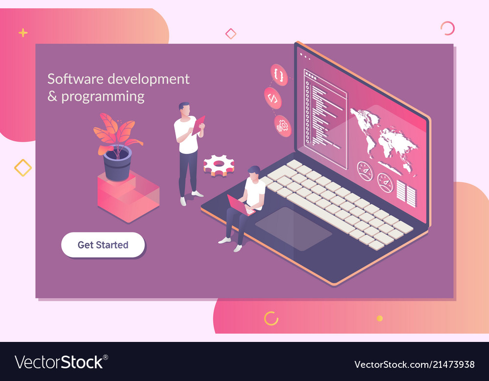 Development software and programming concept Vector Image
