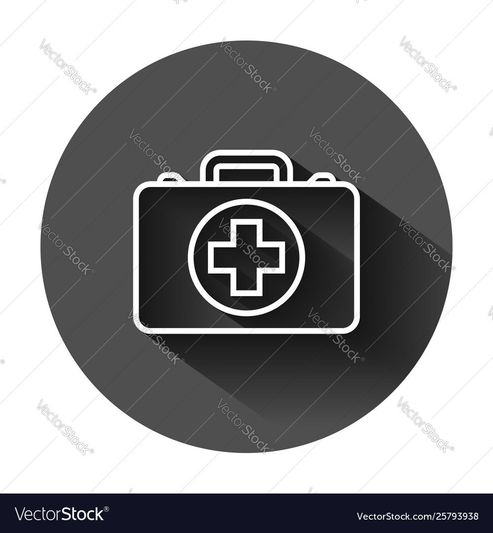 First aid kit icon in flat style health help