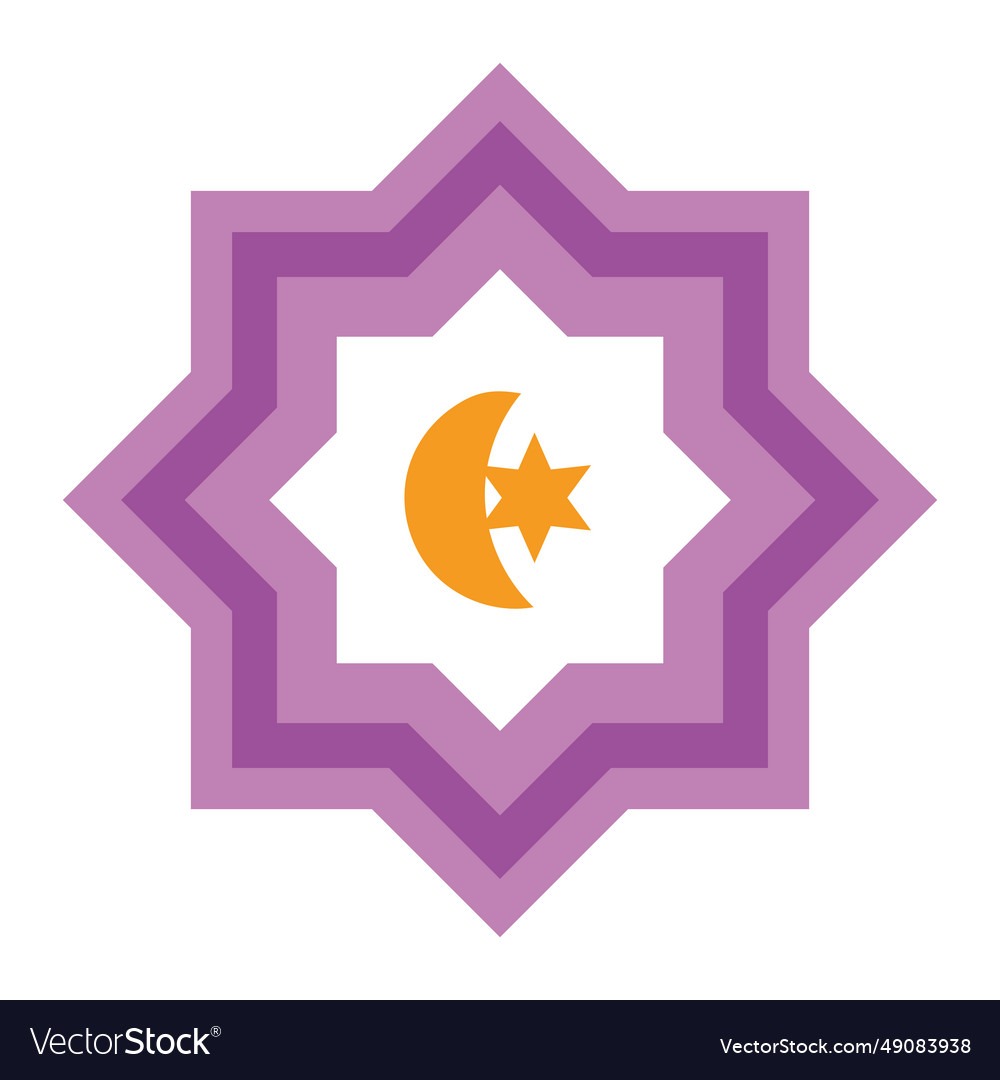 Islamic star purple with moon