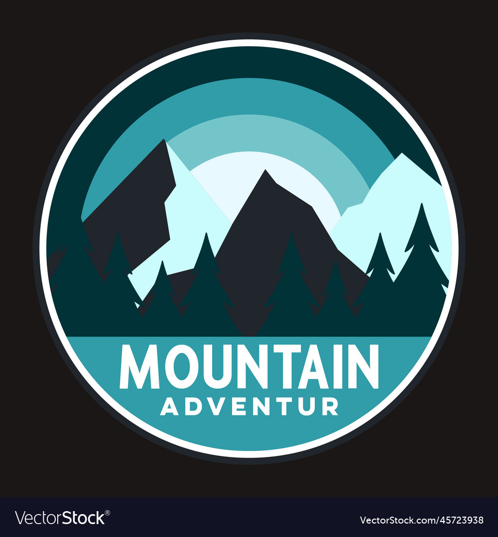 Mountain Vintage Badge Sticker And T-shirt Design Vector Image