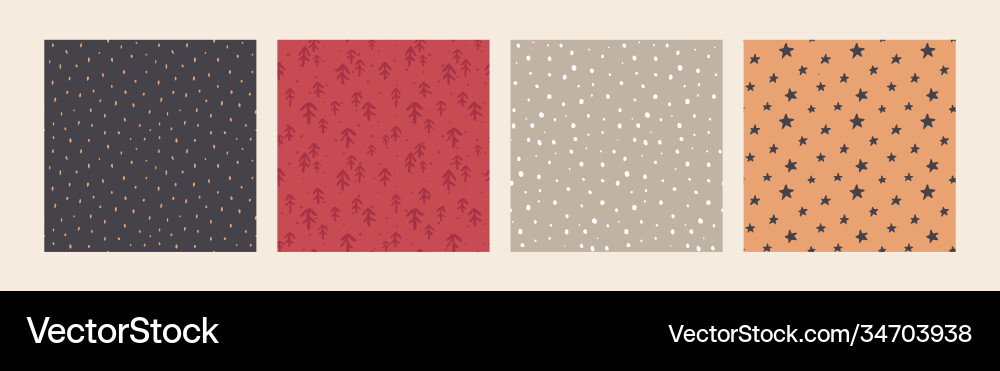 Set christmas seamless patterns Royalty Free Vector Image