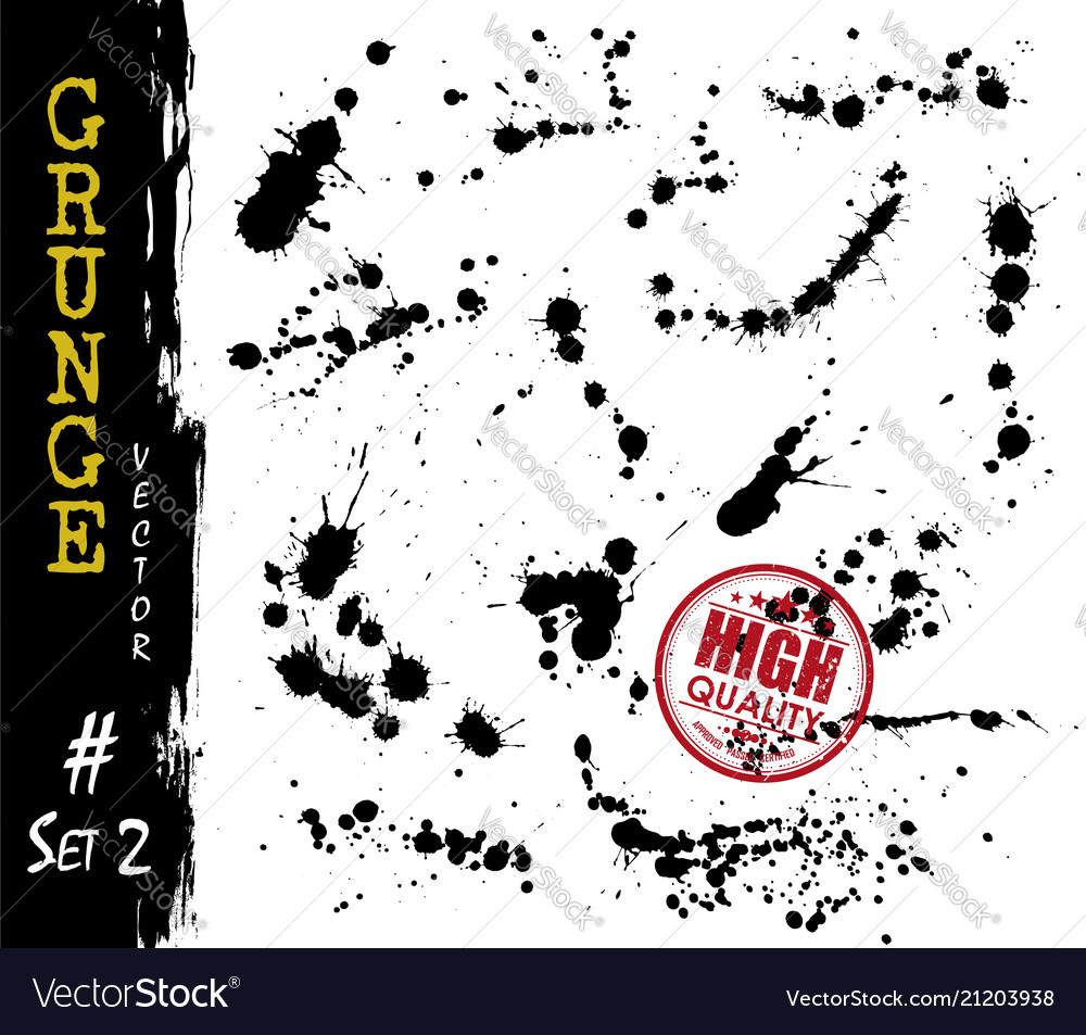 Set Of Various Dripping Grunge Blood Splatters Stock Illustration